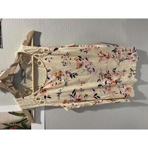 Daniel Rainn Floral Tank Top with Lace Detail - Size PXS